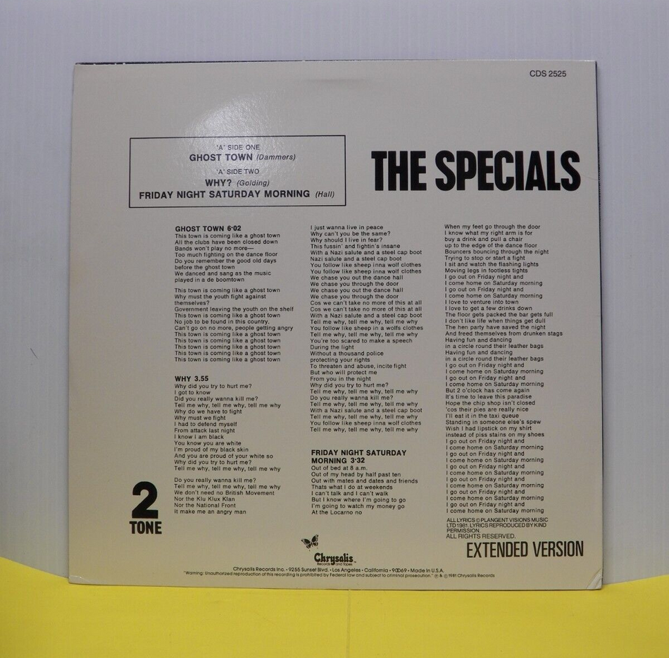 12" Single NM The Specials Ghost Town 1981 Chrysalis/Two-Tone CDS 2525