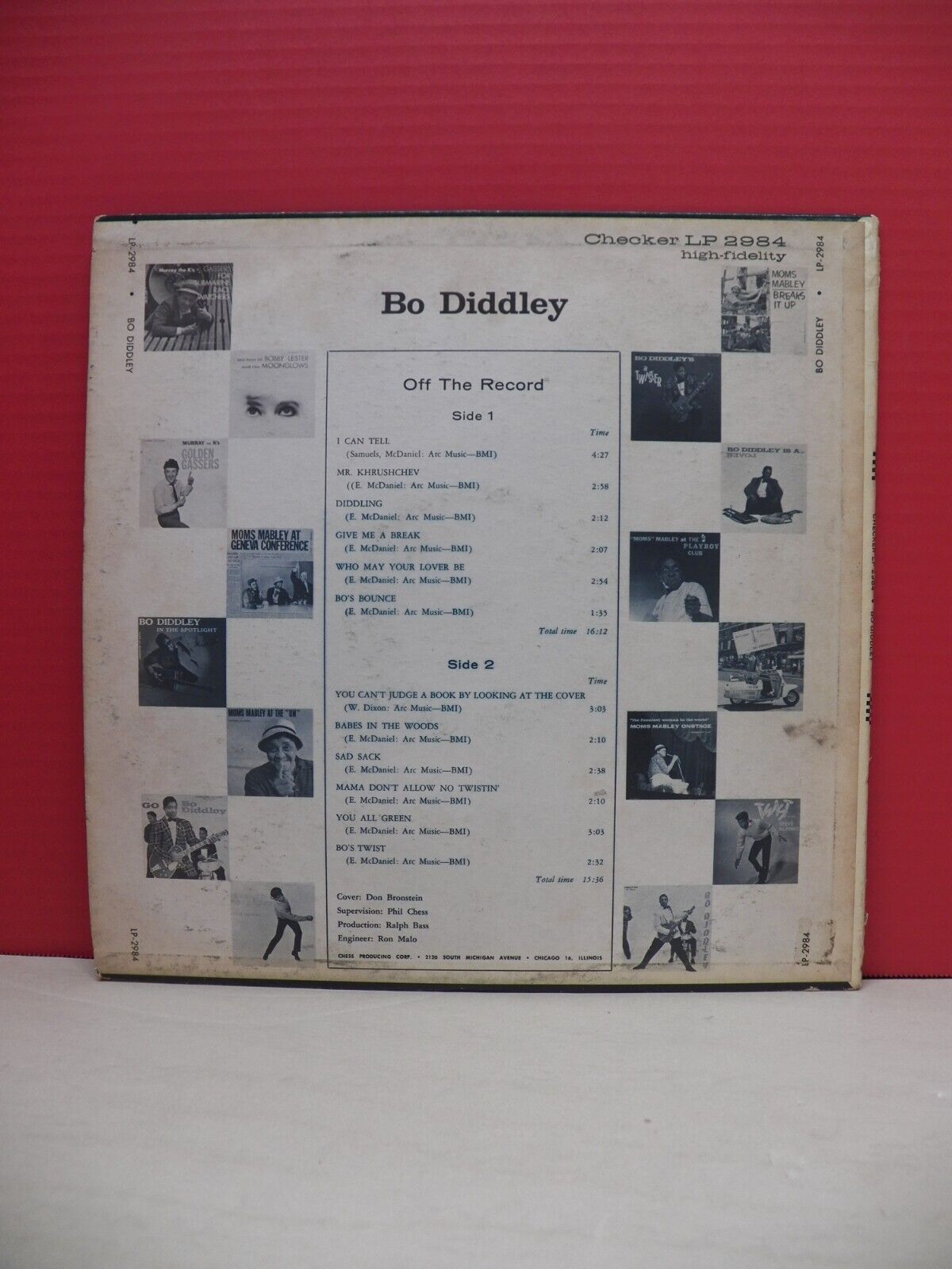 12" LP VG++/EX Bo Diddley Bo Diddley 1962 Checker Mono Black Labels LP 2984