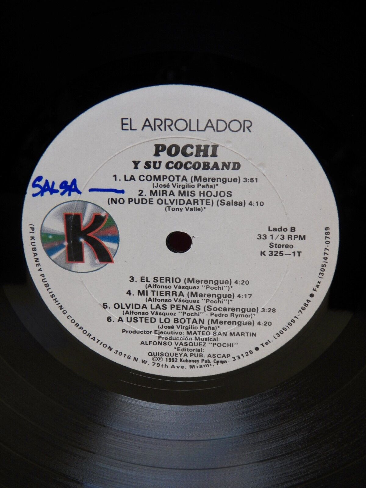 12" LP VG++/EX Pochi Y Su Cocoband El Arrollador 1992 Kubaney Publishing 325-1T