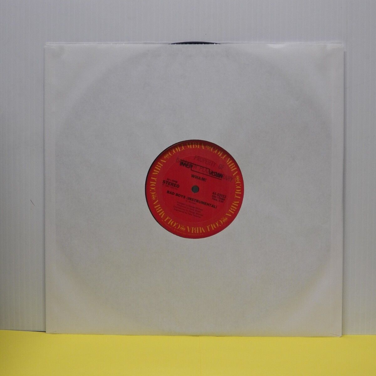 12" Single VG++/EX Wham! Bad Boys 1983 Columbia 44-03933