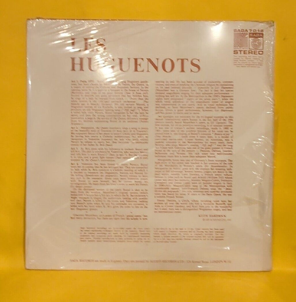 Meyerbeer- Les Huguenots  SAGA 7018  UK  Import  1972 Sealed Vinyl Record LP