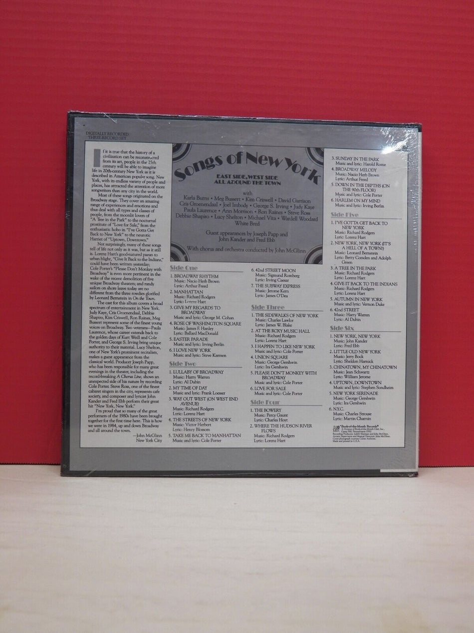 Sealed 3xLP Box Set  Various Artists Songs Of New York 1984 Book-Of-The-Month