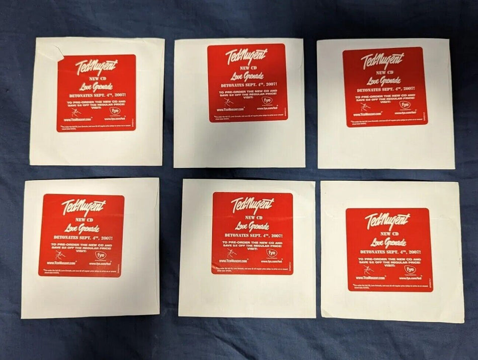 6 Rare Sealed Promo CDs Ted Nugent Love Grenade DJ Copy single 2007