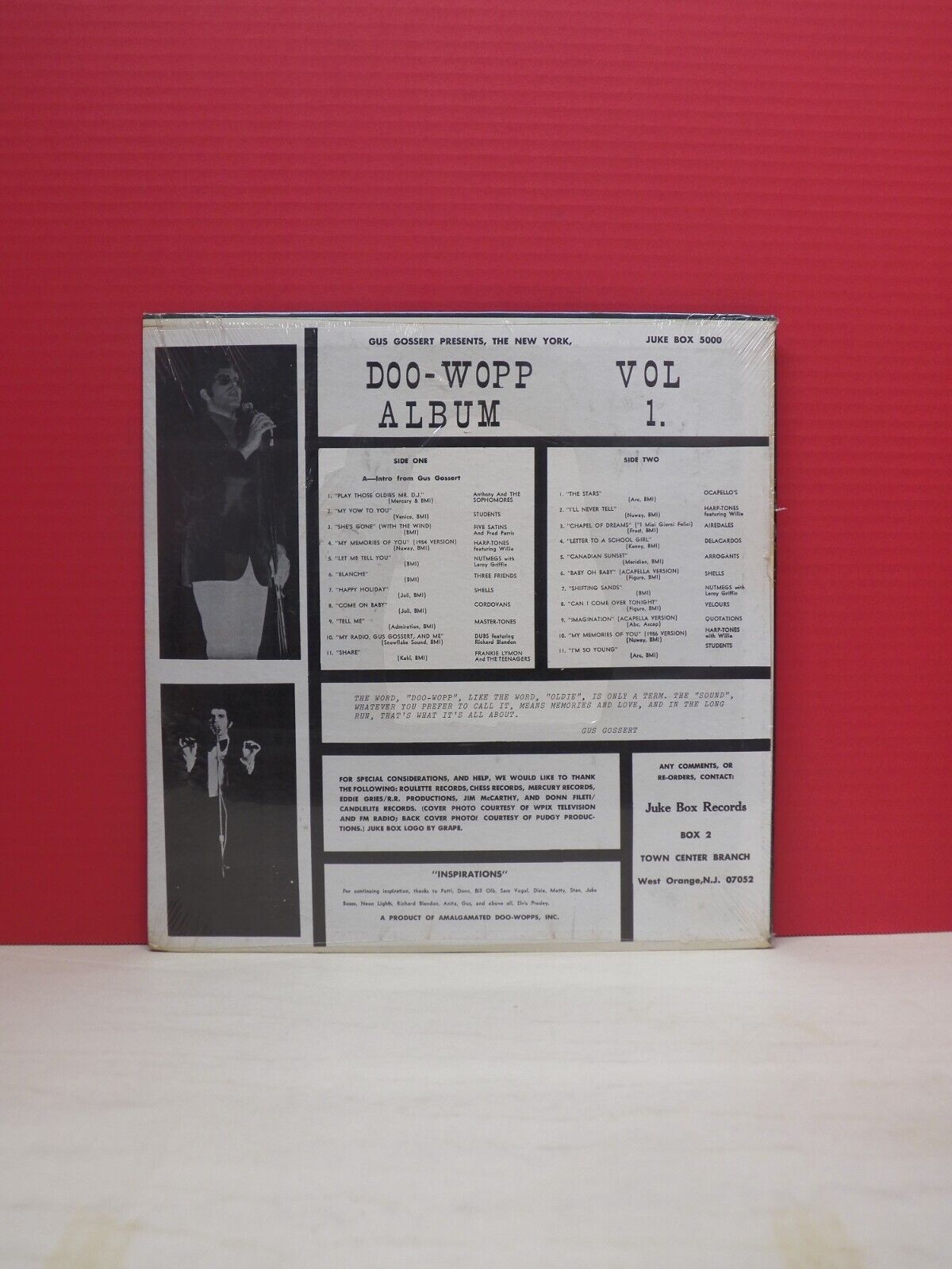 Sealed 12" LP Gus Gossert Presents The Original New York Doo-Wopp Album Vol. 1