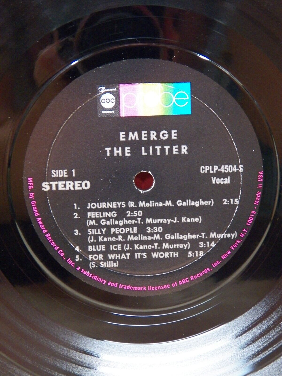 12" LP EX The Litter Emerge 1969 Probe Stereo CPLP 4504