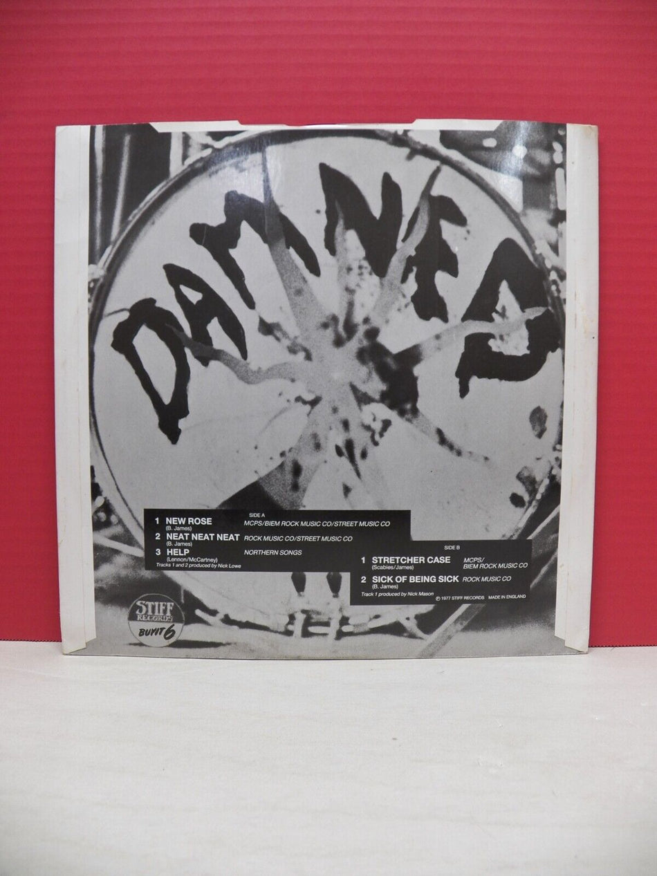 12" Single M- The Damned New Rose 1986 Stiff Records UK Import White Vinyl