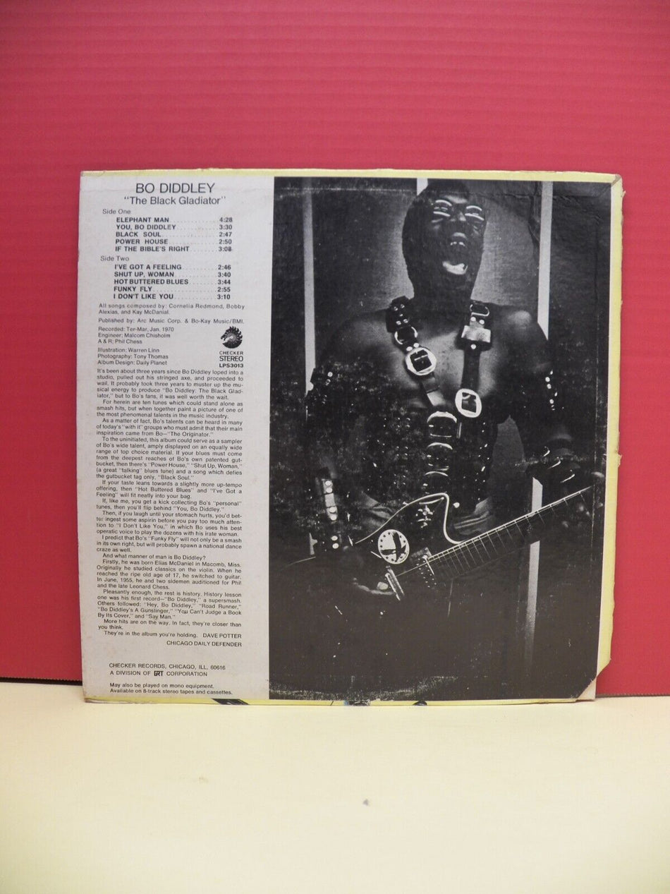 12" LP VG++/EX Bo Diddley The Black Gladiator 1970 Checker Stereo LPS3013