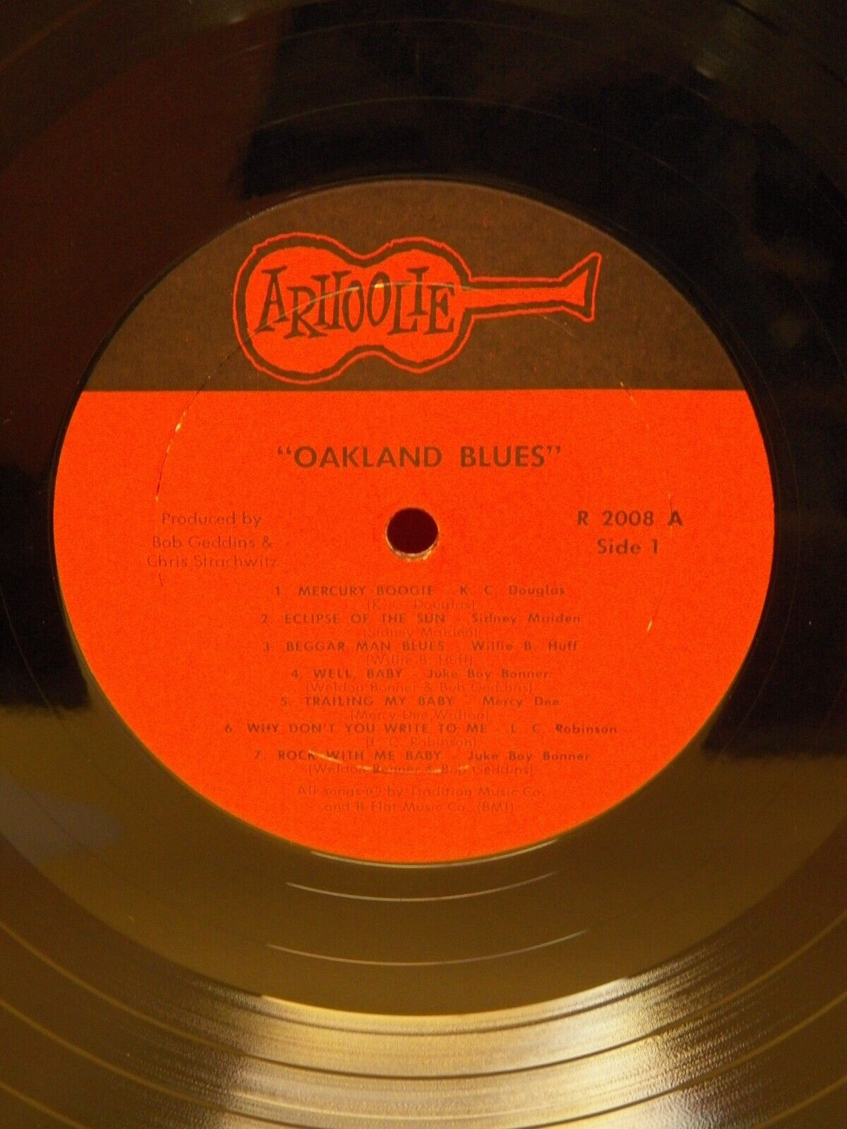 12" LP VG++/EX Various Artists Oakland Blues 1970 Arhoolie R 2008