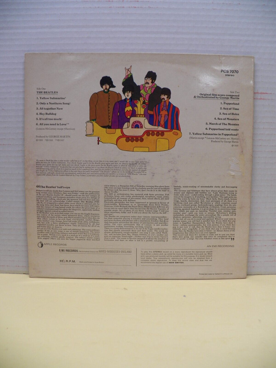 12" LP EX The Beatles Yellow Submarine 1976 Apple 4th Press UK Import Stereo