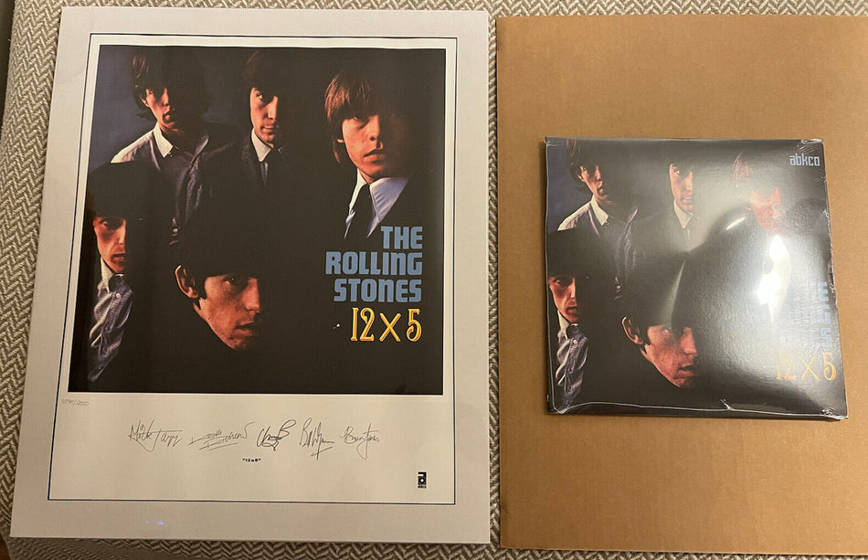 Rare Sealed LP and Lithograph Rolling Stones 12 X 5 Numbered Clear  Vinyl