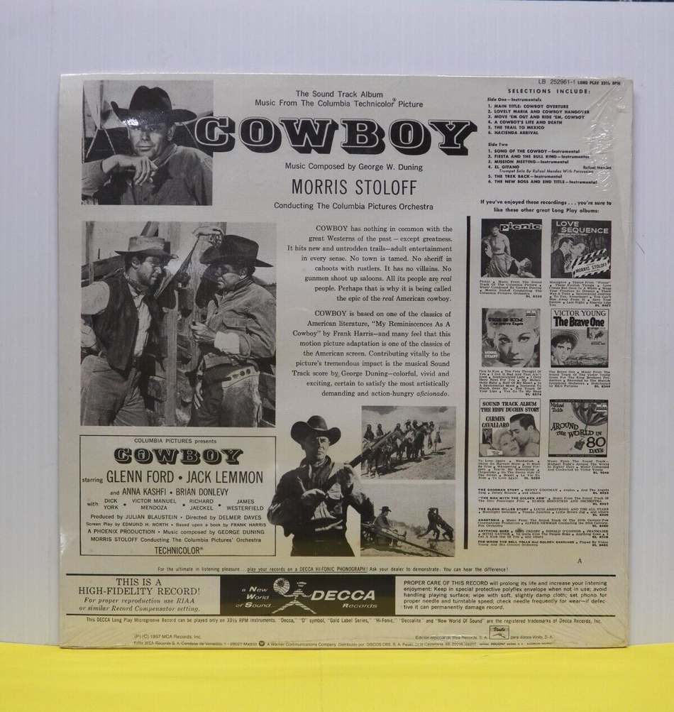 Sealed 12" LP George Duning Cowboy (The Sound Track Album) 1986 Decca Import