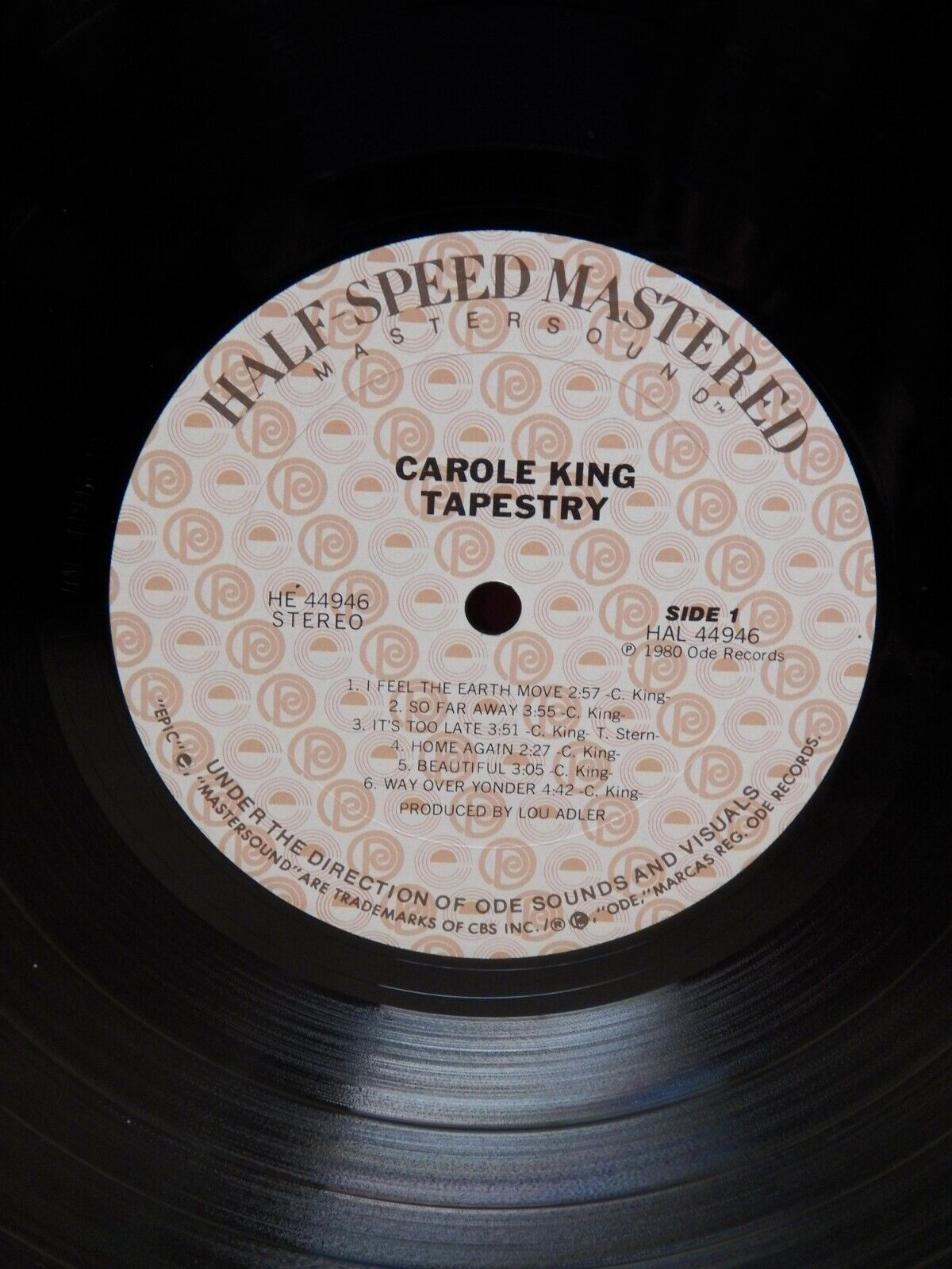 12" LP NM Carole King Tapestry 1980 Epic/Ode Half-Speed Mastered Promo Reissue