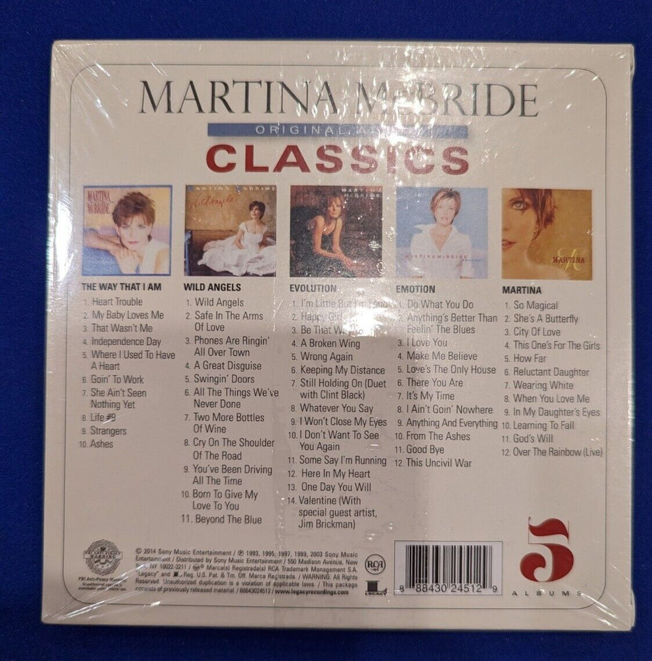 Sealed 5 CD Box Martina McBrid Original Album Classics (Audio CD, 888430245129)