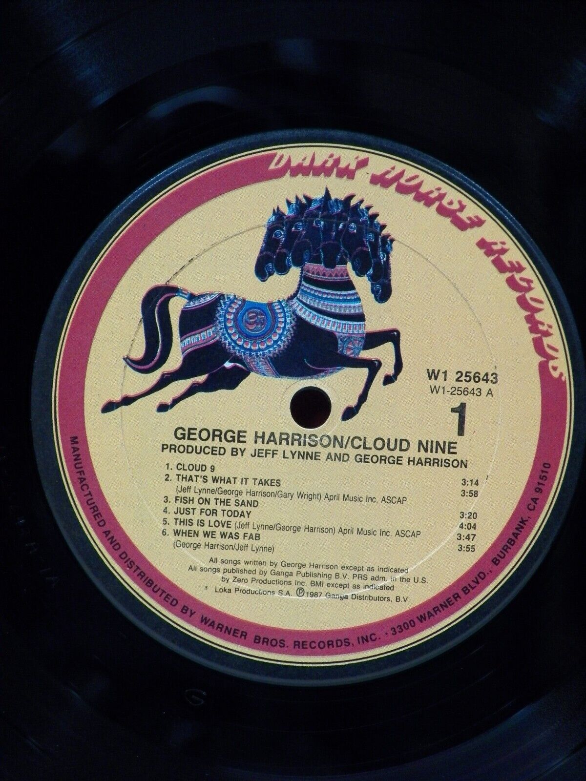 12" LP EX George Harrison Cloud Nine 1987 Dark Horse Record Club Ed. 9 W1-25643