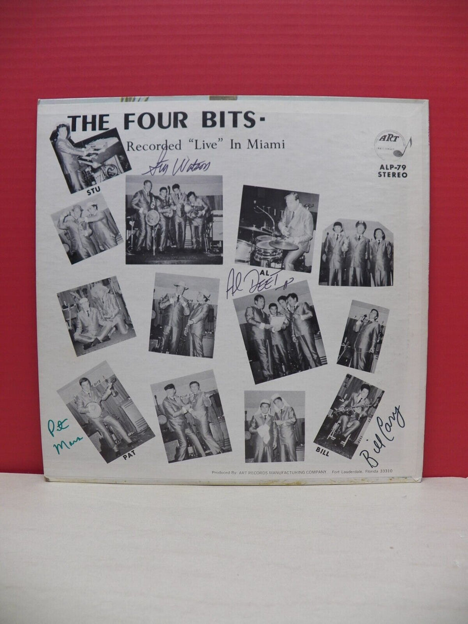 12" LP EX The Four Bits Recorded "Live" In Miami Art Records Autographed ALP-79