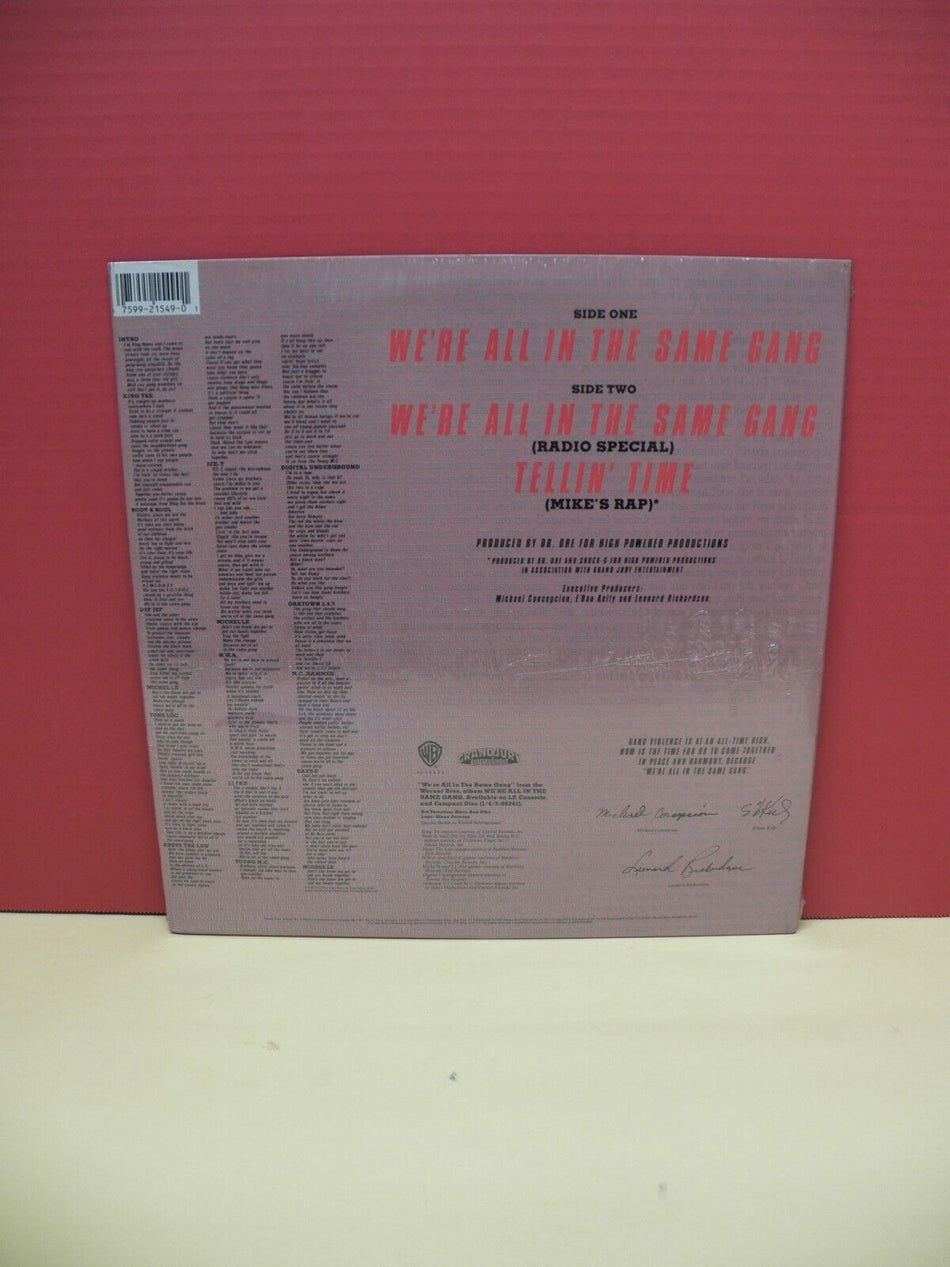 12" Single West Coast Rap All-Stars We're All In The Same Gang 1990 Warner Bros.