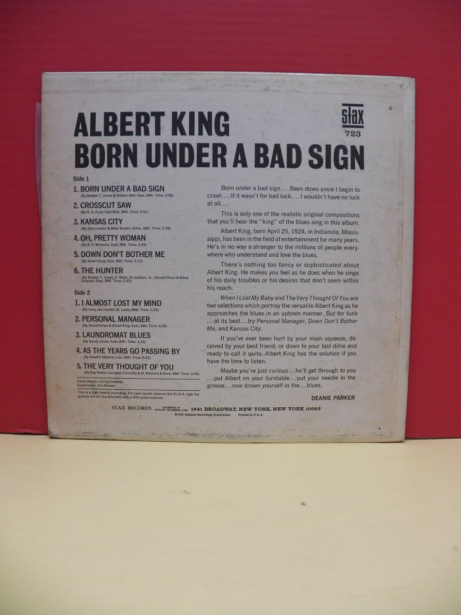 12" LP VG+ Albert King Born Under A Bad Sign 1967 Stax Promo 723