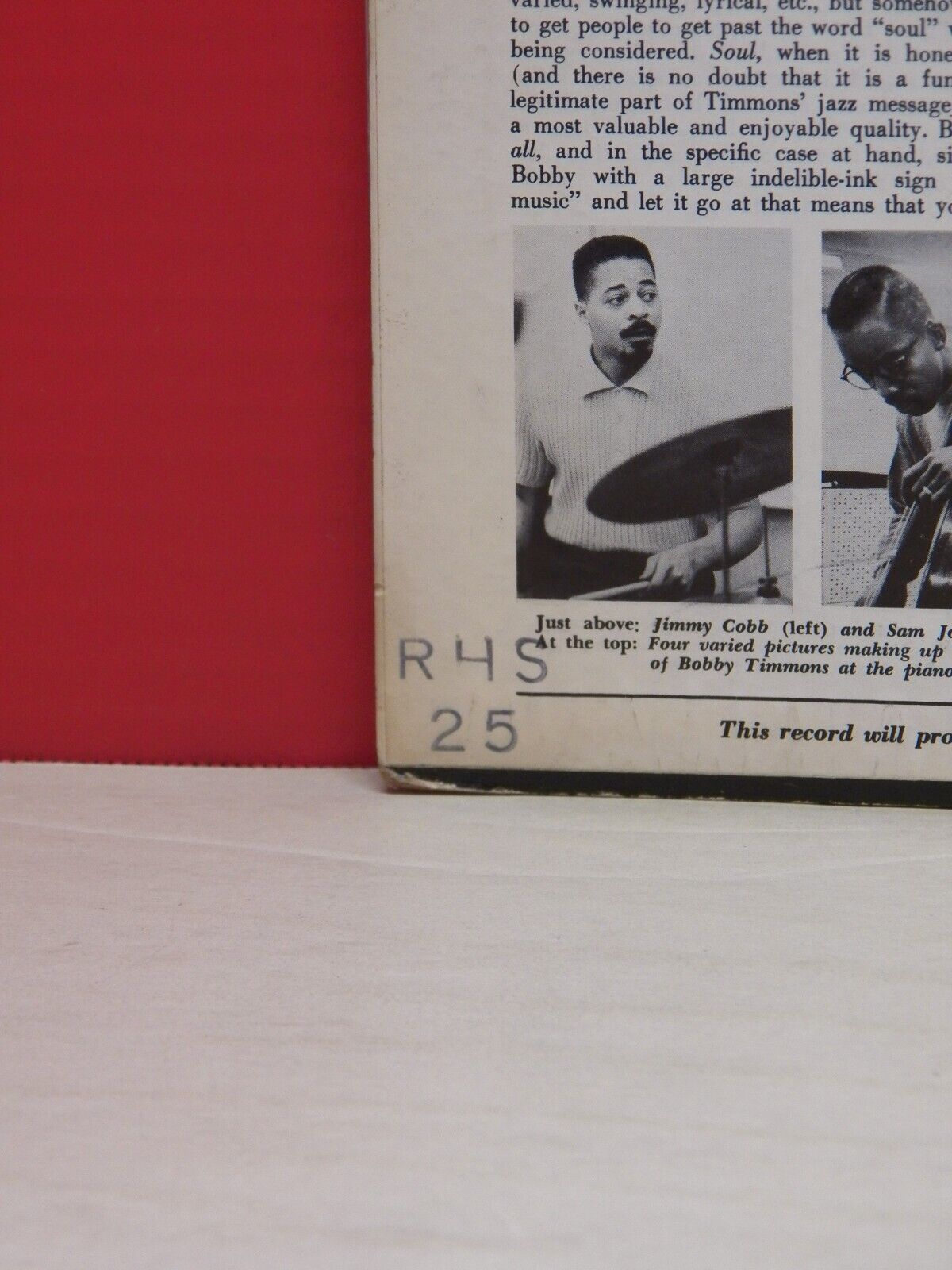 12" LP VG++/EX Bobby Timmons Trio Easy Does It 1961 Riverside Mono RLP 363