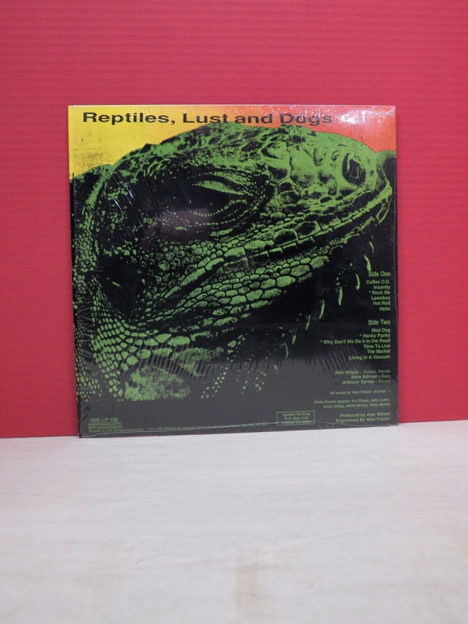 12" LP EX The Iguanas Reptiles, Lust And Dogs 1987 Midnight Records MIR LP 136