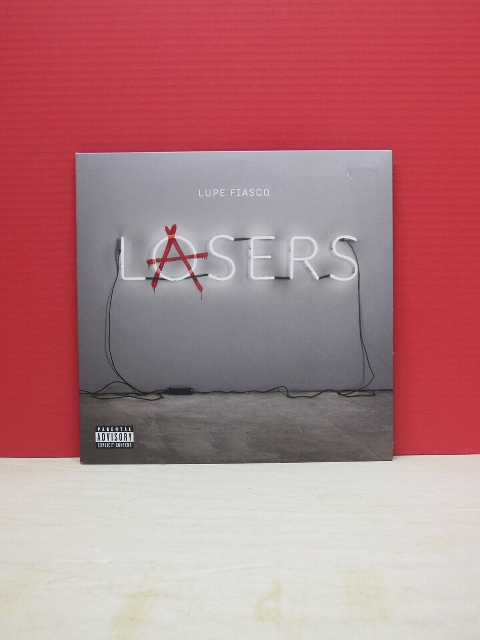 12" 2xLP EX Lupe Fiasco Lasers 2019 Atlantic Reissue Red Vinyl Parental Advisory