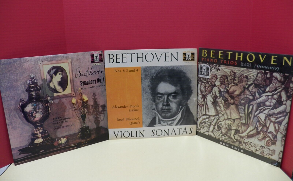 Lot of 3 12" Beethoven LPs VG+ G.M.M. Venezuela Imports