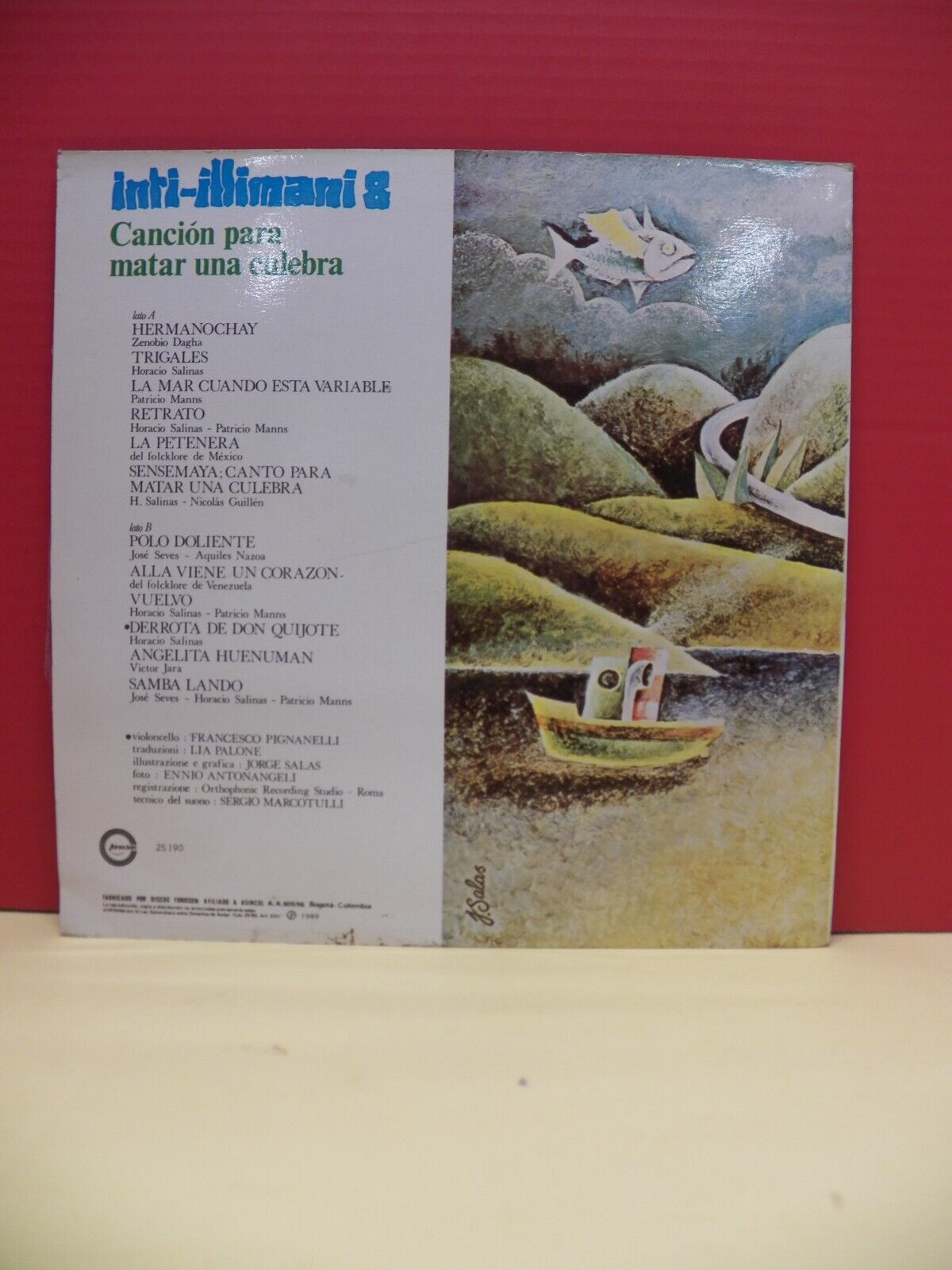 12" LP EX Inti-Illimani 8 Cancion Para Matar Una Culebra 1989 Fonoson Import