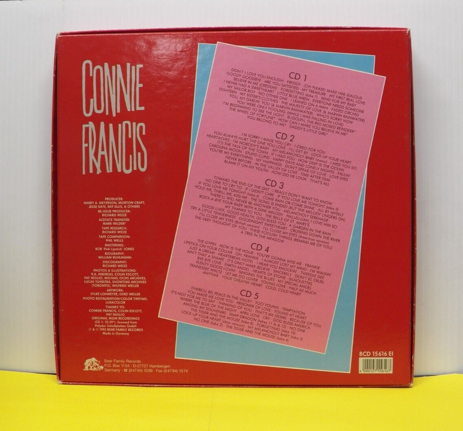 5xCD Box Connie Francis White Sox, Pink Lipstick...And Stupid Cupid 1993 Import