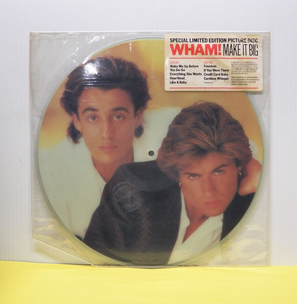 12" Picture Disc VG++ Wham! Make It Big 1985 Columbia Special Limited Edition