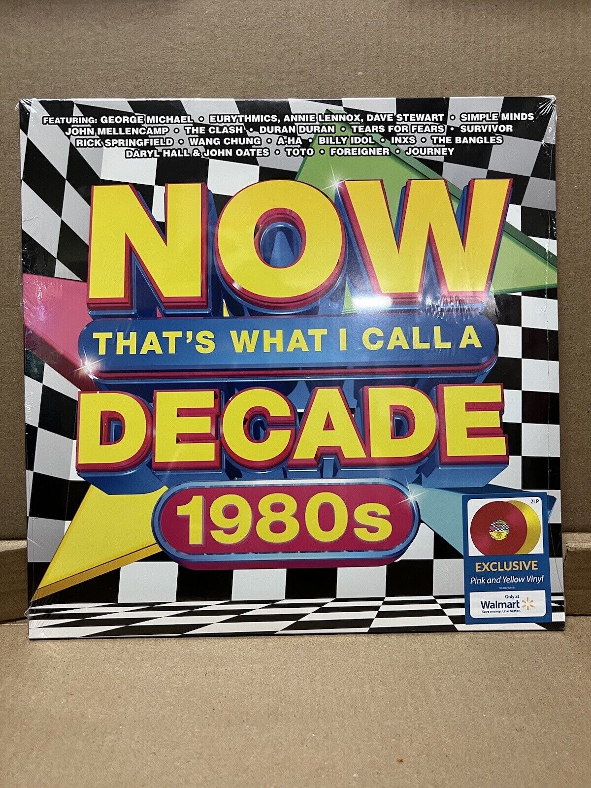 Sealed  Record LP Now That's What I Call A DECADE 1980 ' Pink and Yellow Vinyl