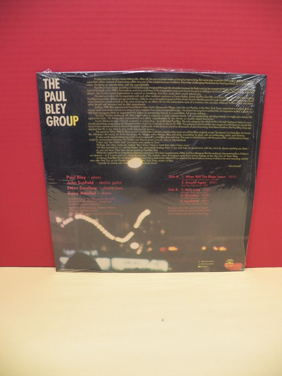 Sealed 12" LP The Paul Bley Group Hot 1986 Soul Note Italy Import SN-1140