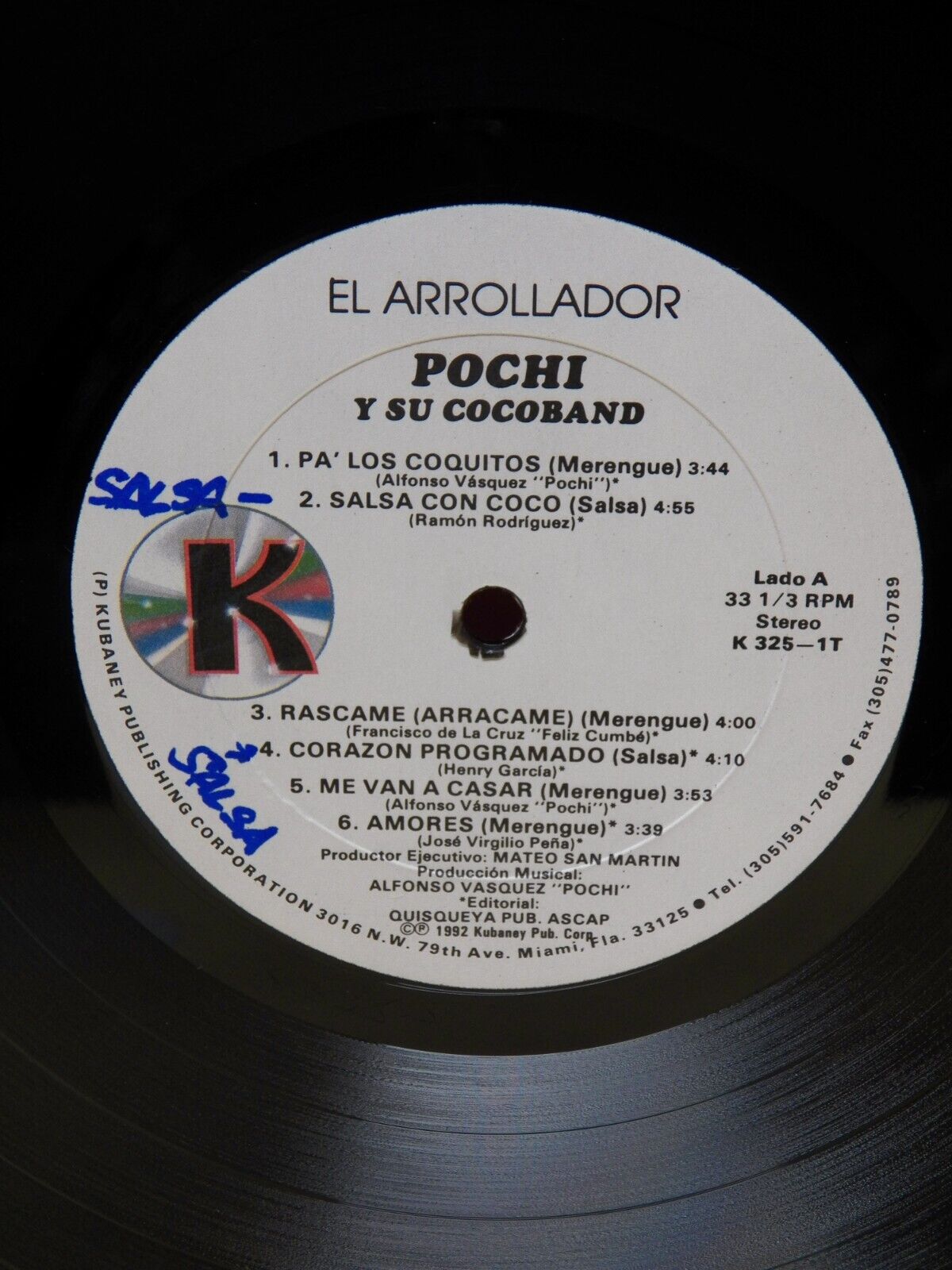 12" LP VG++/EX Pochi Y Su Cocoband El Arrollador 1992 Kubaney Publishing 325-1T