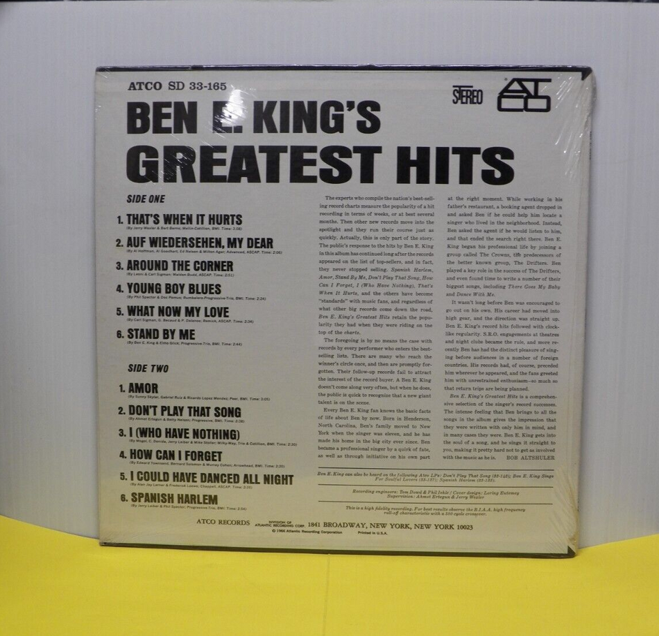 Sealed 12" LP Ben E. King's Greatest Hits ATCO Reissue Super Saver Series