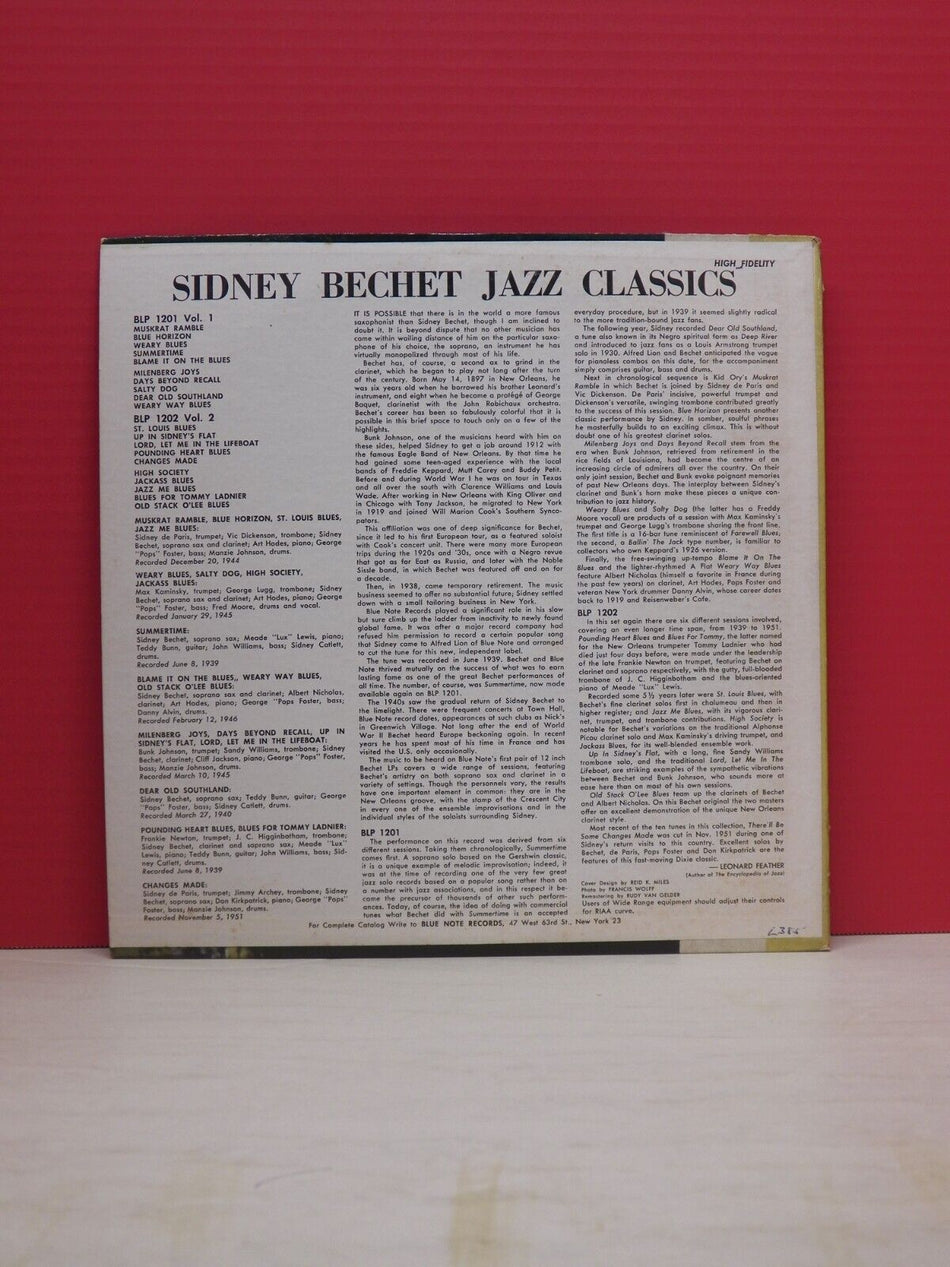 12" LP NM- Sidney Bechet Jazz Classics Volume 1 Blue Note Reissue Mono BLP 1201