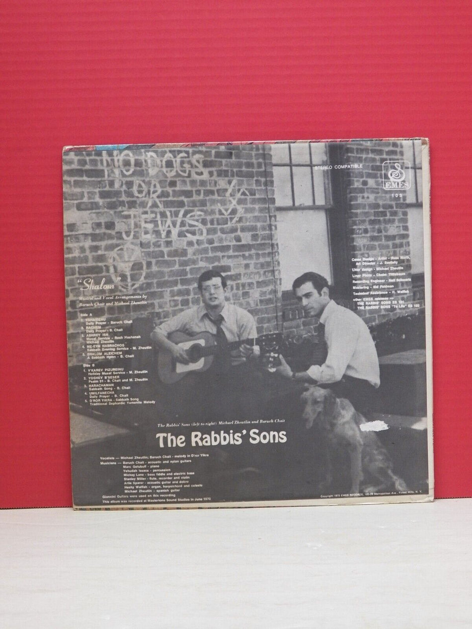 12" LP VG+ The Rabbis' Sons Shalom 1970 Emes ES-103