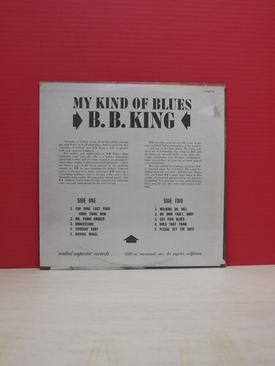 Sealed 12" LP B.B. King My Kind Of Blues United Records Reissue Stereo US 7724