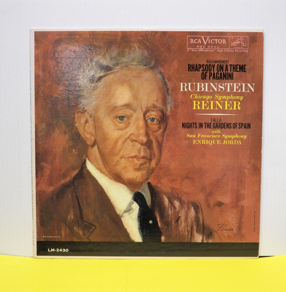 12" LP VG++ Rubinstein Rachmaninoff: Rhapsody On A Theme Of Paganini 1962 Mono