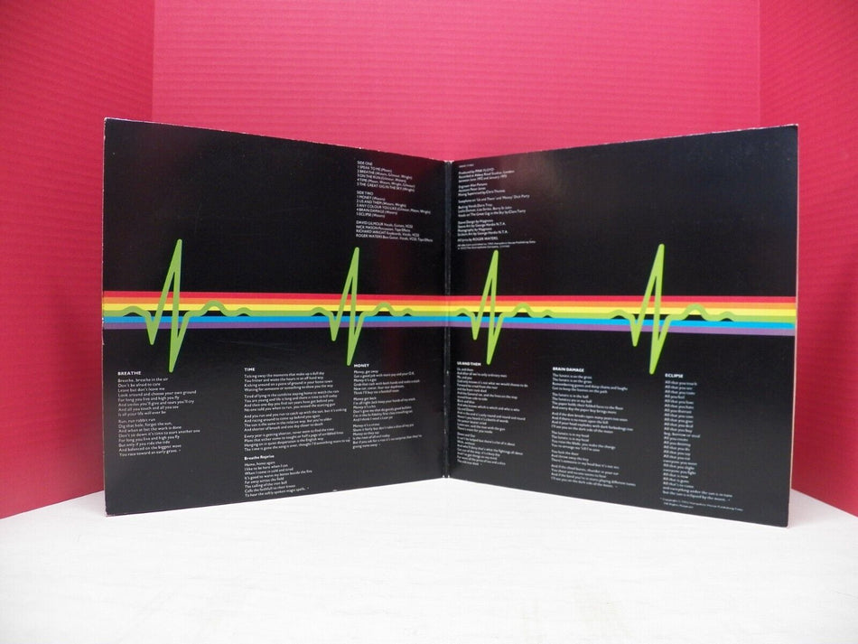 12" LP EX Pink Floyd The Dark Side Of The Moon 1975 Harvest Reissue w/ Poster