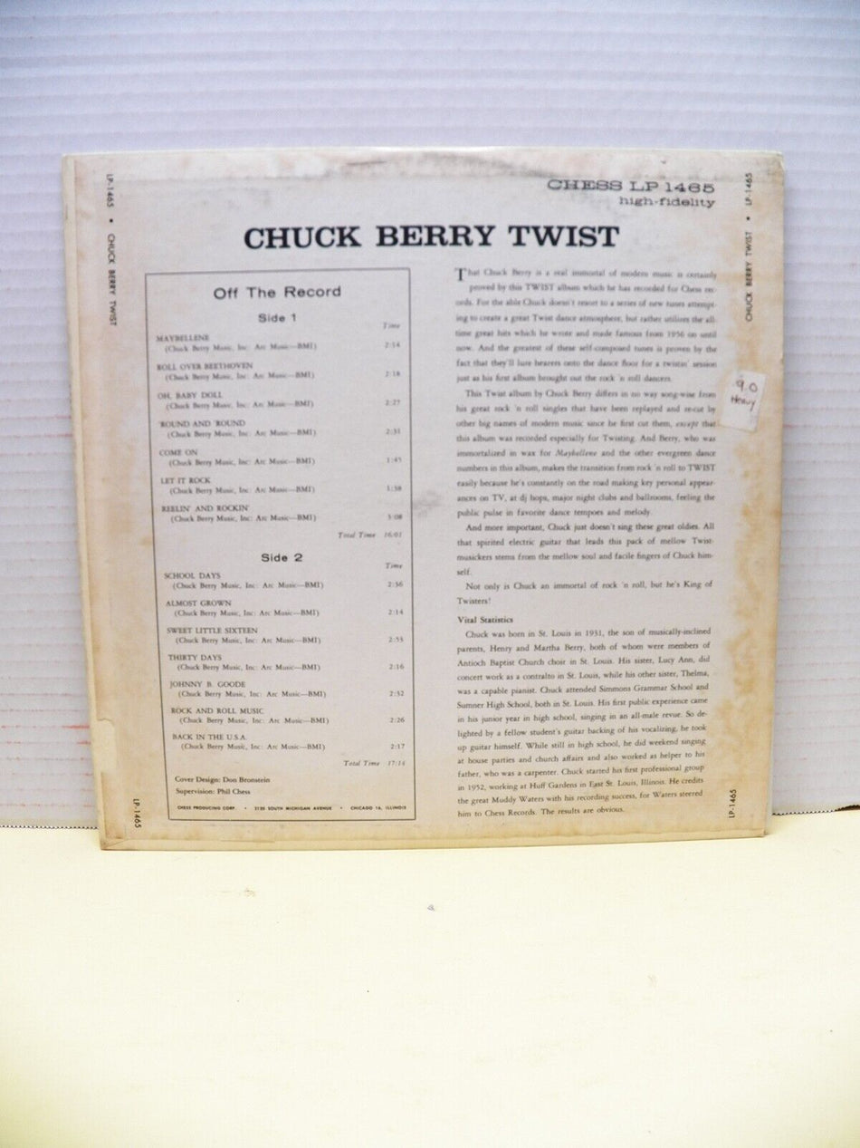 12" LP EX Chuck Berry Twist 1962 Chess Mono LP 1465