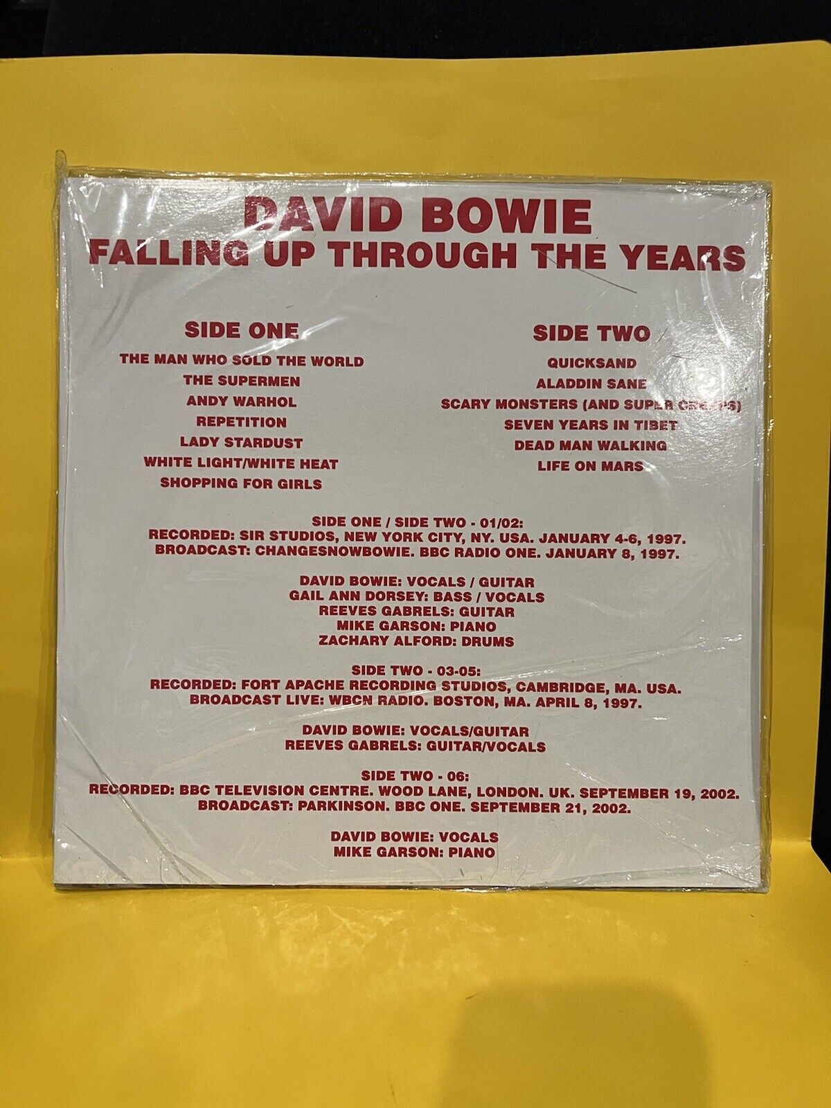 Rare Sealed Vinyl Record David Bowie Falling up Through The Years 2016