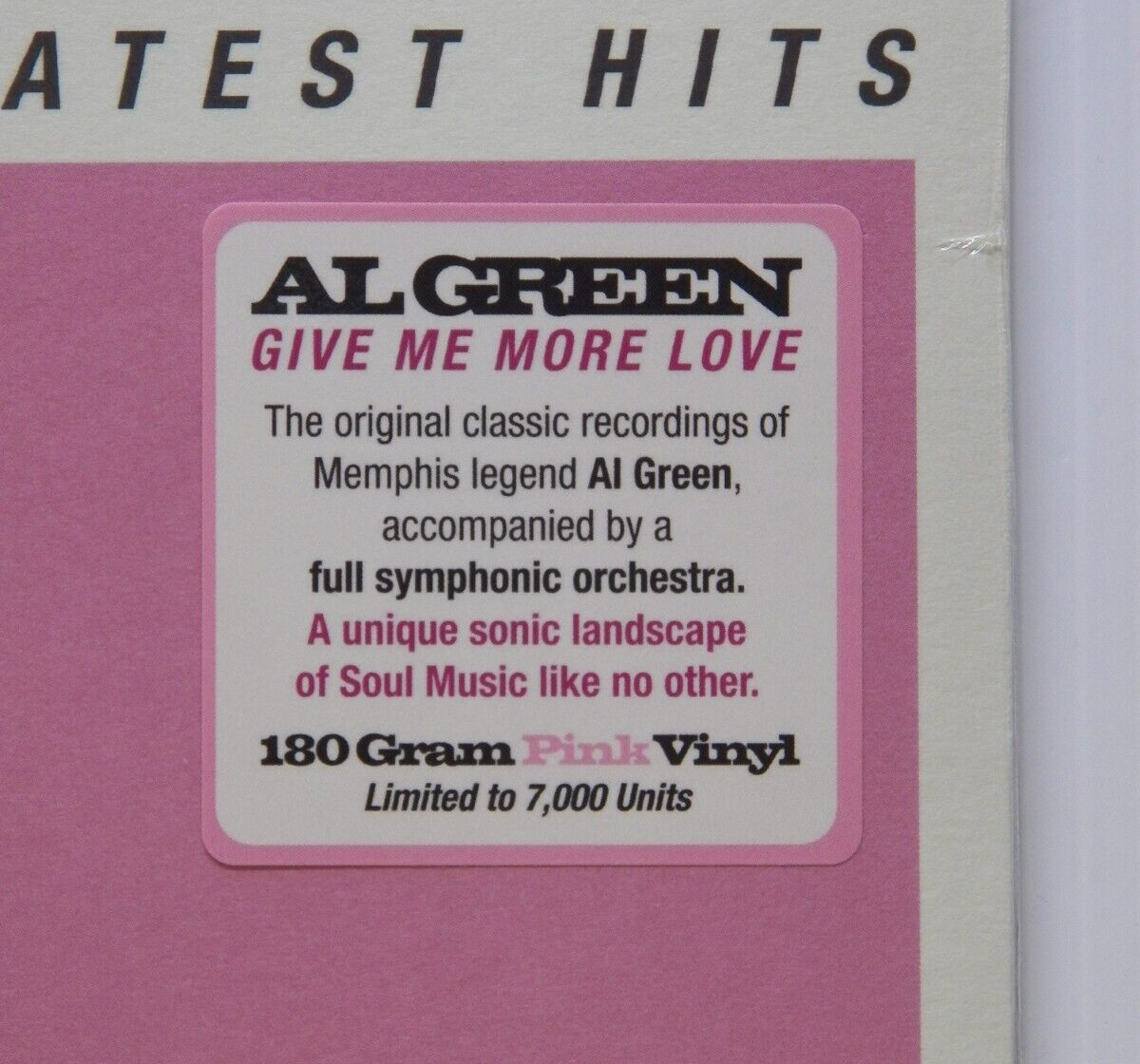 Sealed 12" LP Al Green Give Me More Love 2021 Fat Possum 180G Ltd Ed Pink Vinyl