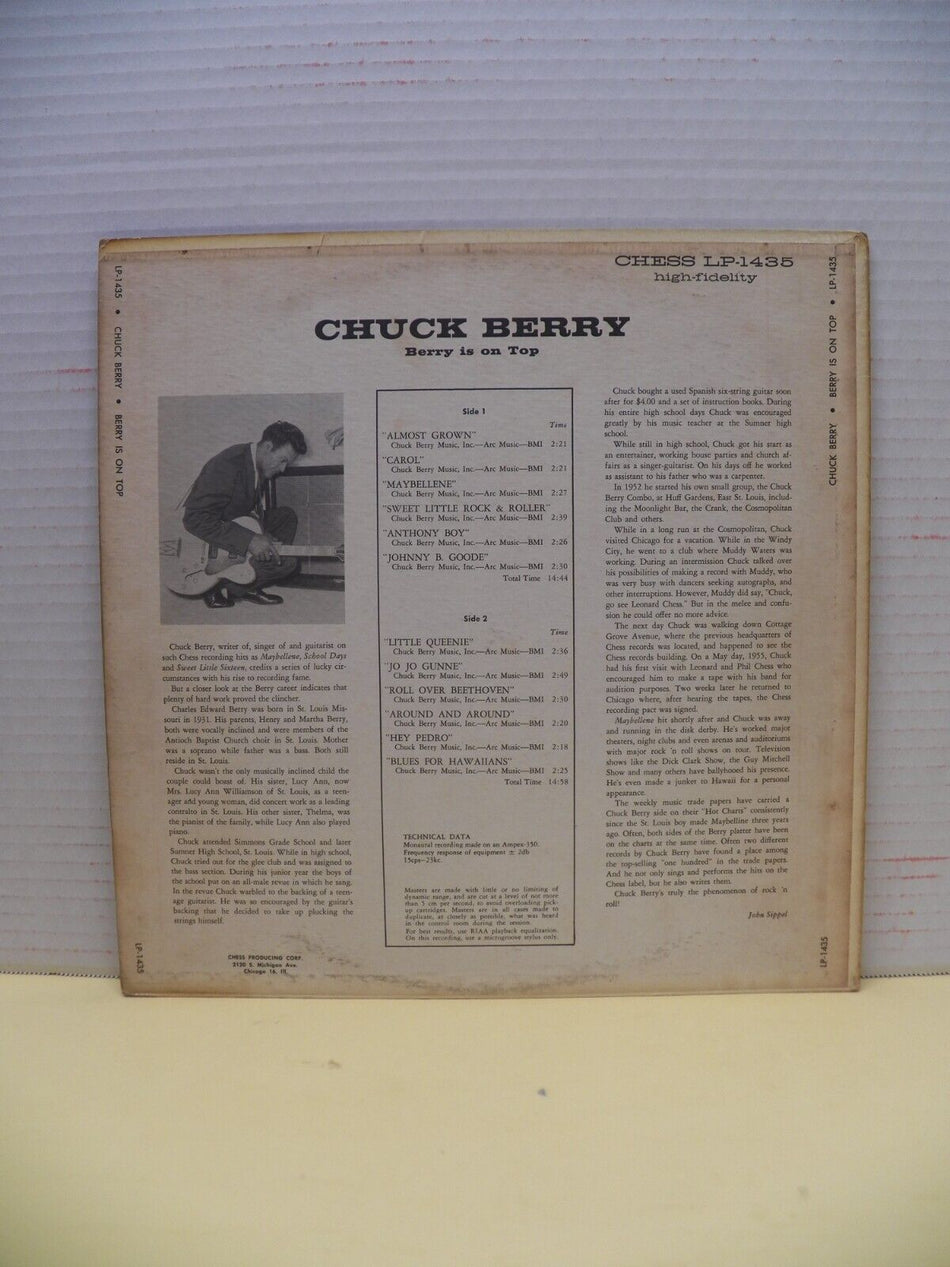 12" LP VG++/EX Chuck Berry Berry Is On Top 1959 Chess Mono LP 1435