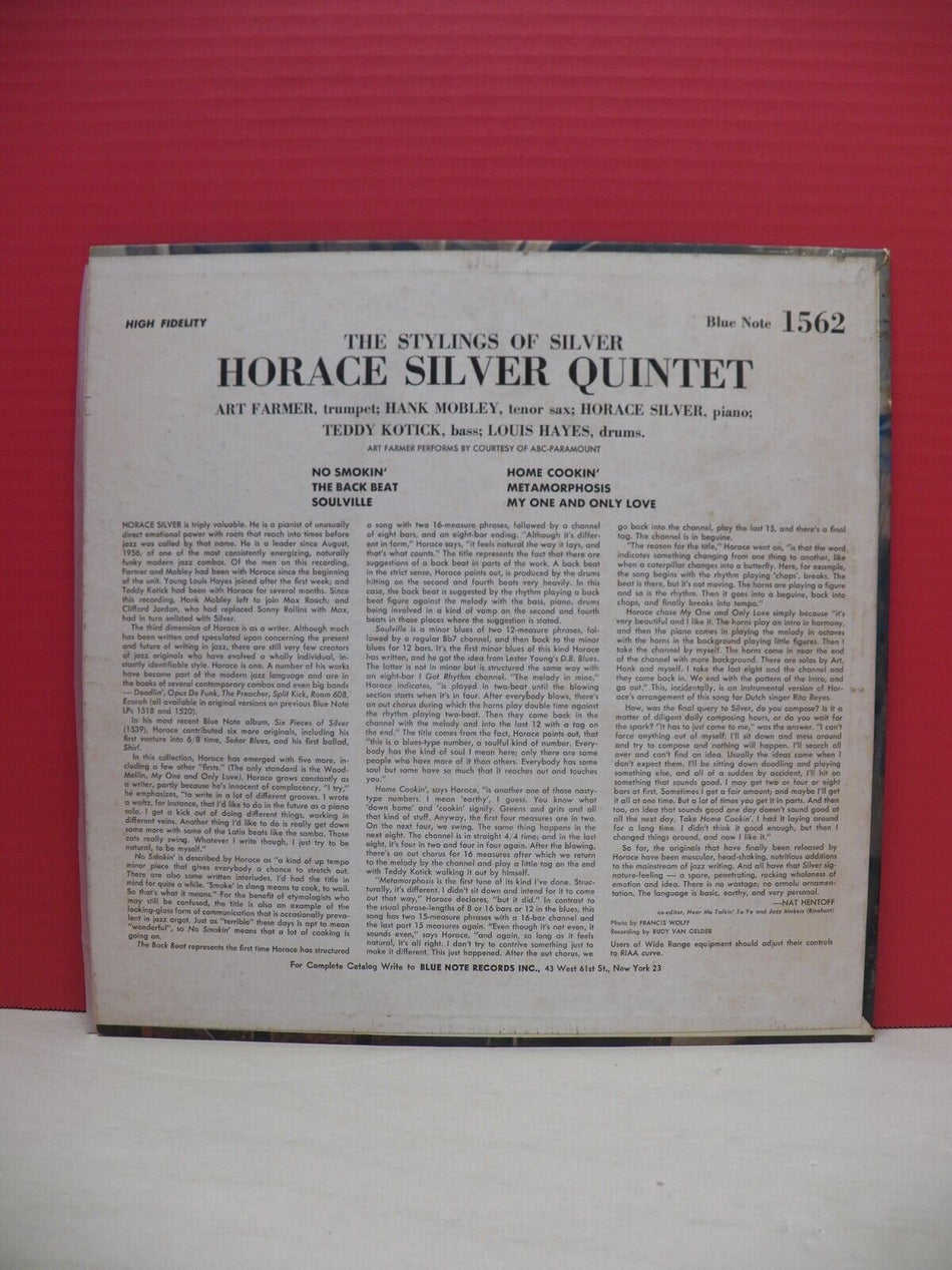 12" LP VG++/EX Horace Silver Quintet The Stylings Of Silver Blue Note Mono