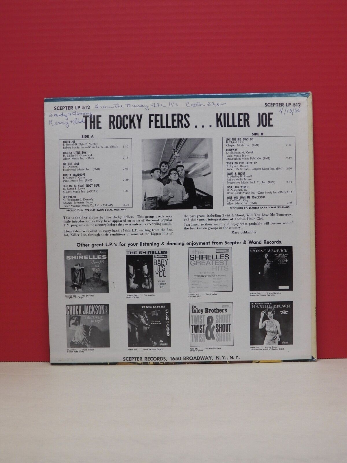 12" LP VG++/EX The Rocky Fellers Killer Joe 1963 Scepter Records LP 512