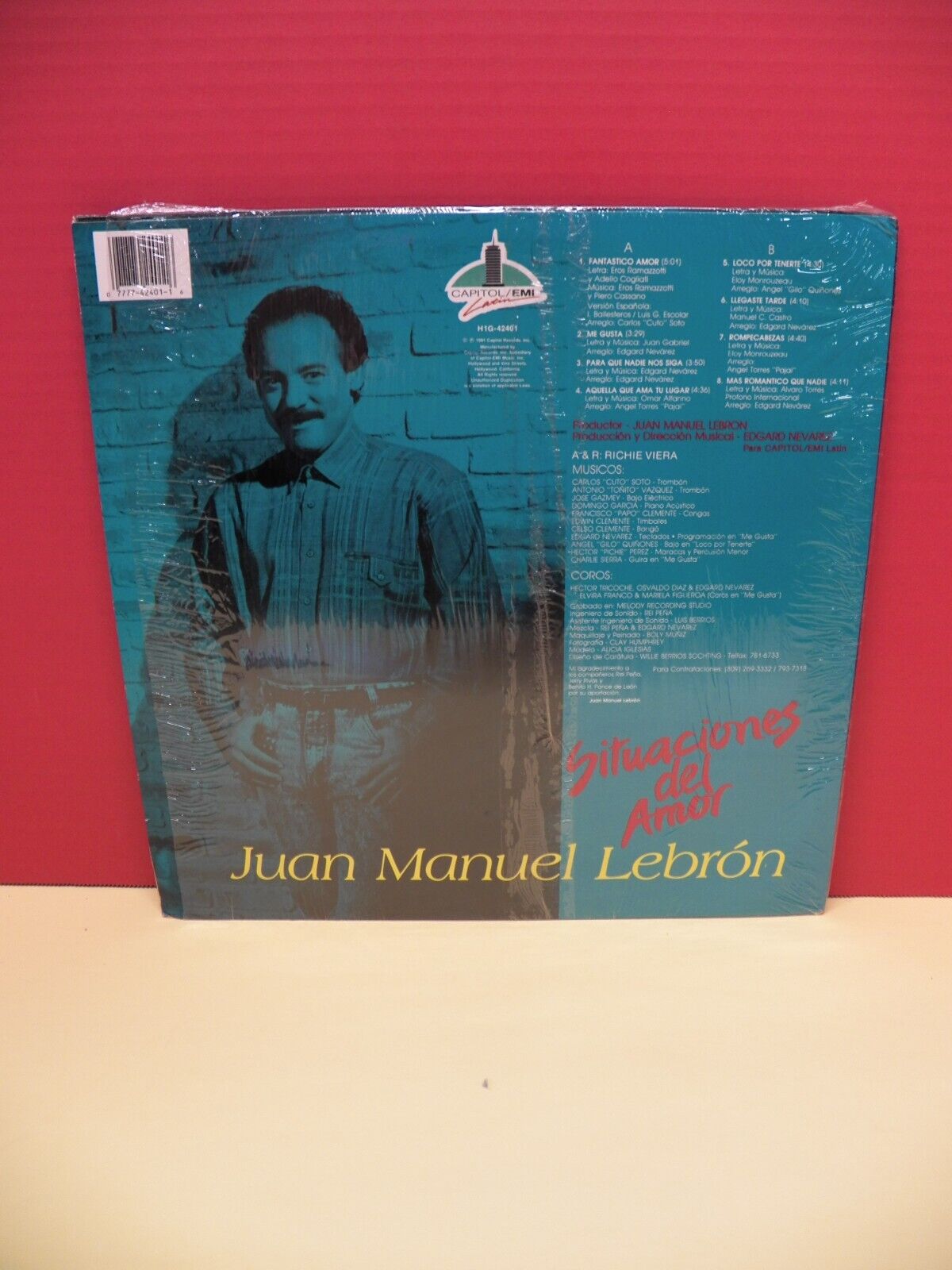 12" LP VG+ Juan Manuel Lebron Situaciones Del Amor 1991 Capitol H1G-42401