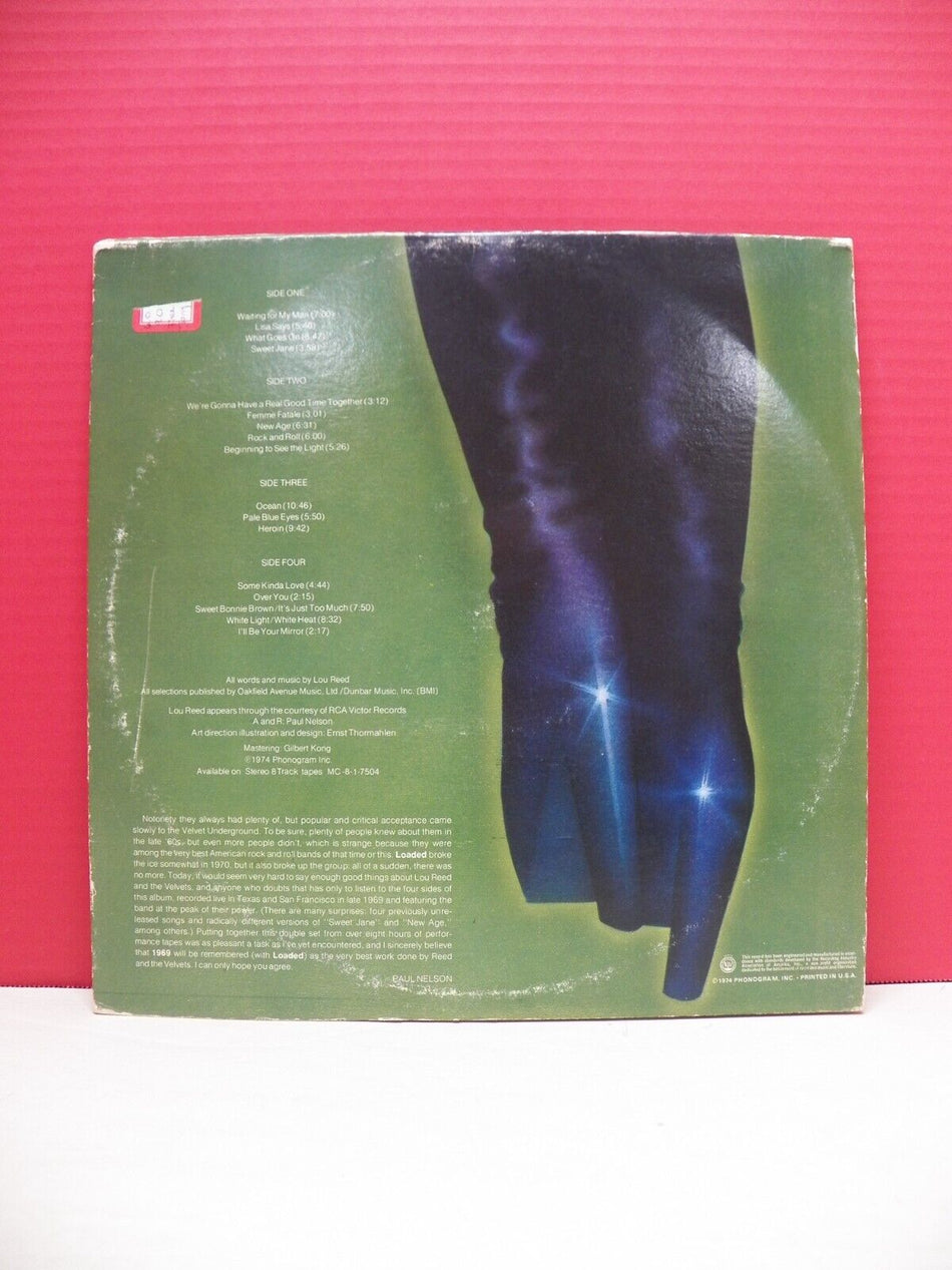 12" 2xLP VG++/EX 1969 Velvet Underground Live With Lou Reed 1974 Mercury