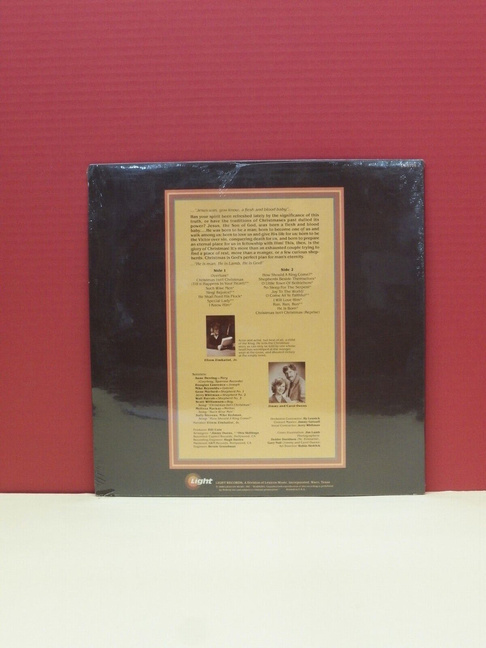 Sealed 12" LP Jimmy & Carol Owens The Glory Of Christmas 1980 Light Records