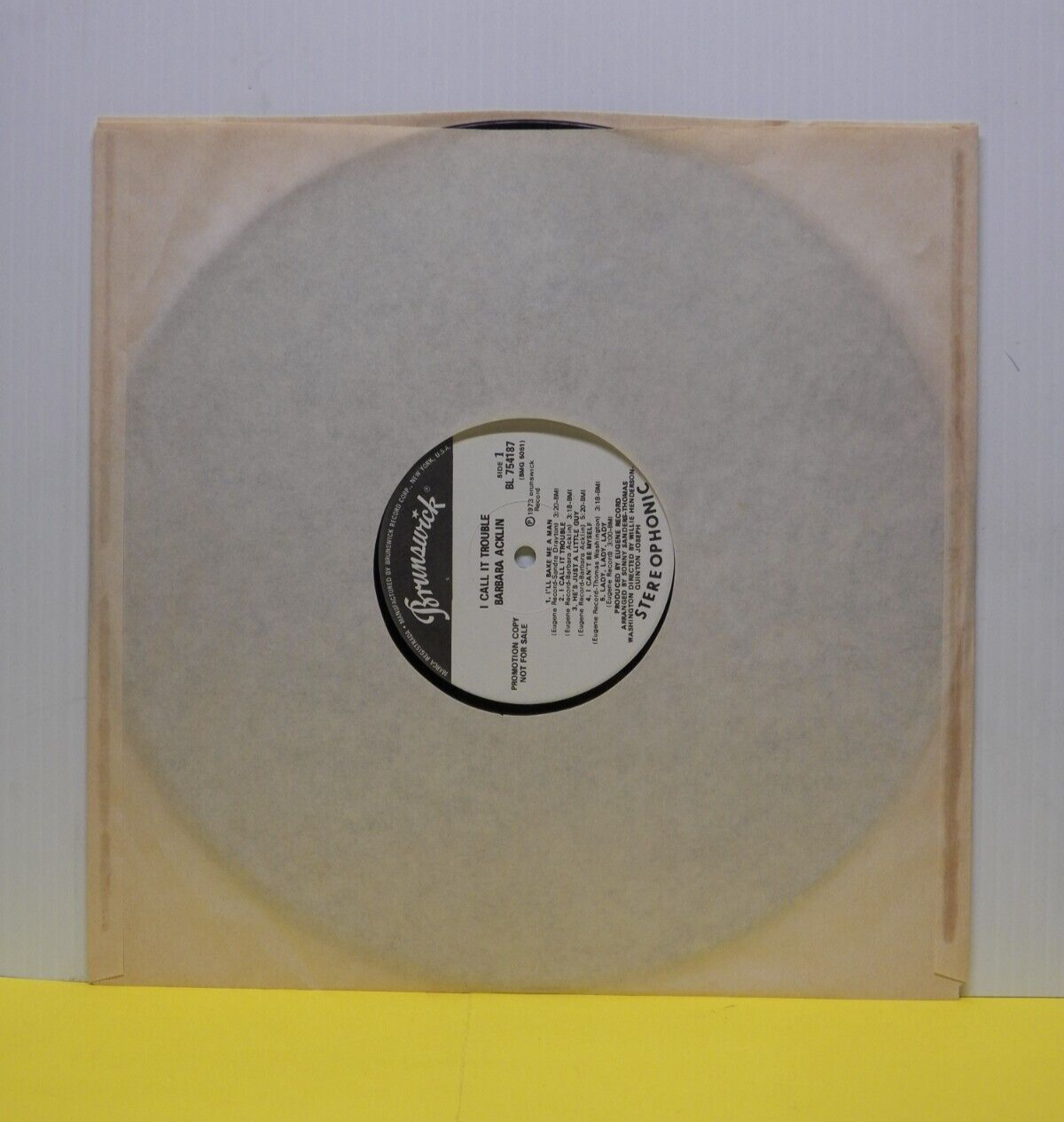12" LP NM Barbara Acklin I Call It Trouble 1972 Brunswick Records Promo