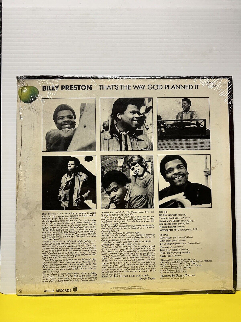 Sealed 12" LP Billy Preston That's The Way God Planned It 1969 Apple Rare