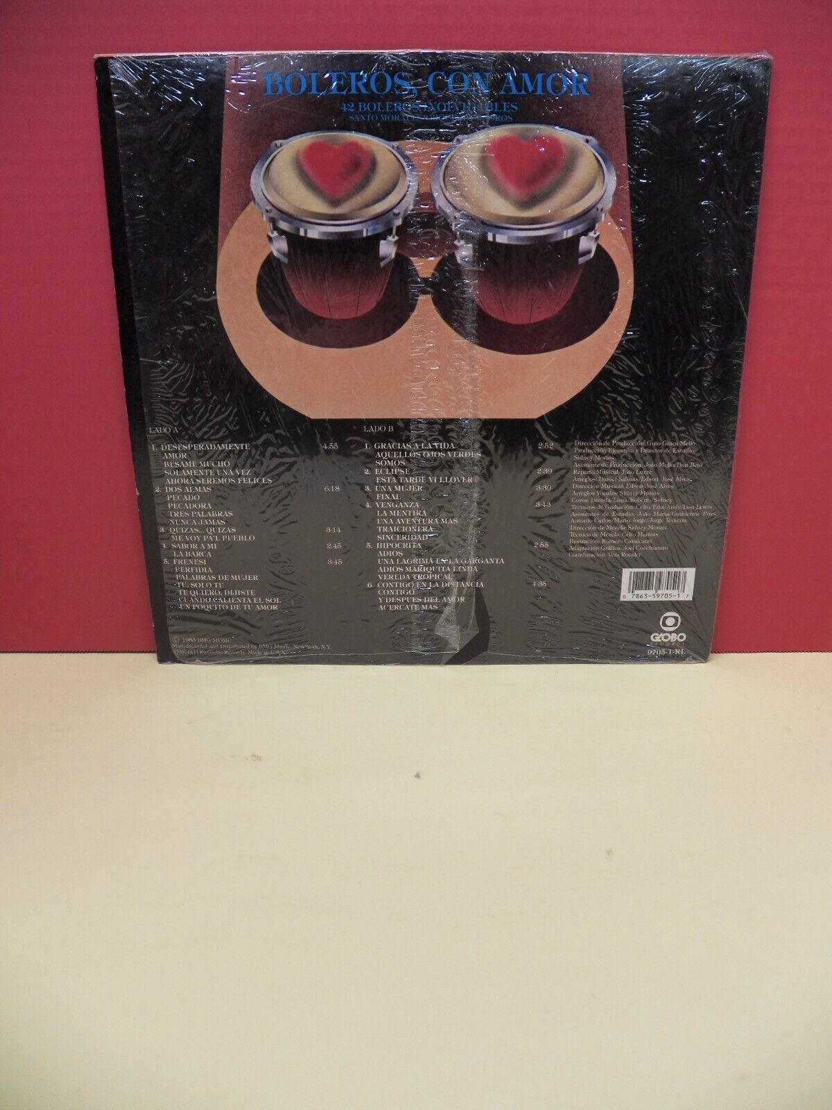 12" LP VG++/EX Santo Morales Orquesta Y Coros Boleros, Con Amor 1983 Globo