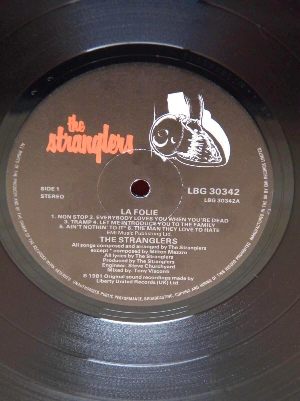 12" LP M- The Stranglers La Folie 1981 Liberty UK Import LBG 30342